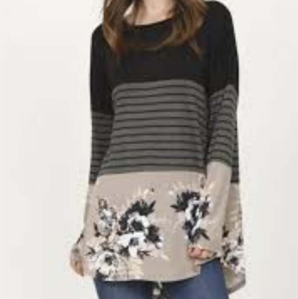 Egs by eloges Women's Crew Neck Contemporary Tunic - Picture 2 of 10